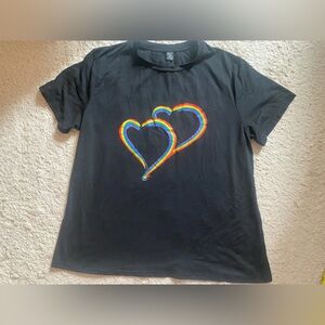 5/$20 rainbow heart t shirt